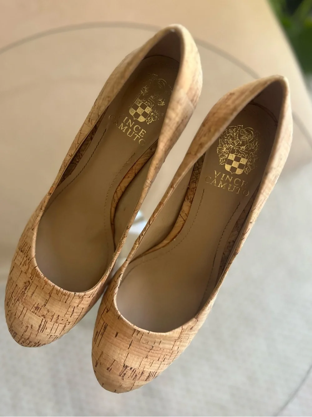 Vince Camuto Cork Pumps Size 8 Natural Cork Stiletto Heels Career Shoe